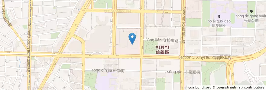 Mapa de ubicacion de 欣葉食藝軒 en تايوان, تايبيه الجديدة, تايبيه, 信義區.