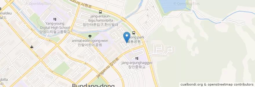 Mapa de ubicacion de 분당동.건영 en Республика Корея, Кёнгидо, 분당구.
