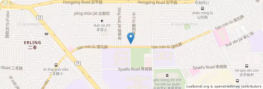 Mapa de ubicacion de 太師傅便當專賣店 en 타이완, 가오슝시, 샤오강구.