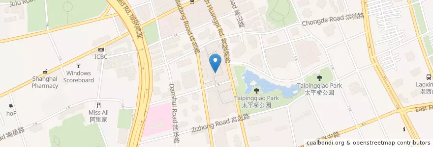 Mapa de ubicacion de Shake Shack en چین, شانگهای, منطقه هوانگ‌پو، شانگهای.