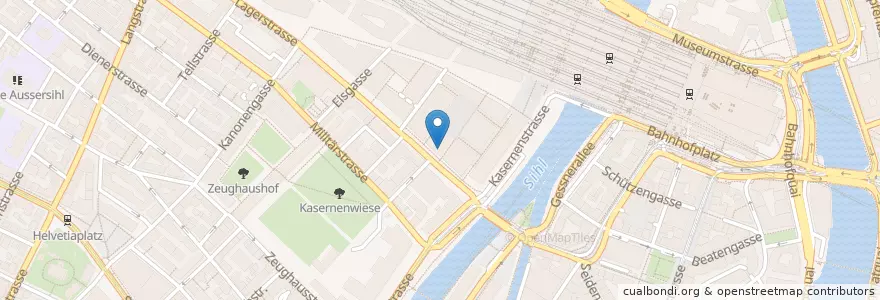 Mapa de ubicacion de Radix Espresso Bar en Switzerland, Zurich, District Zurich, Zurich.