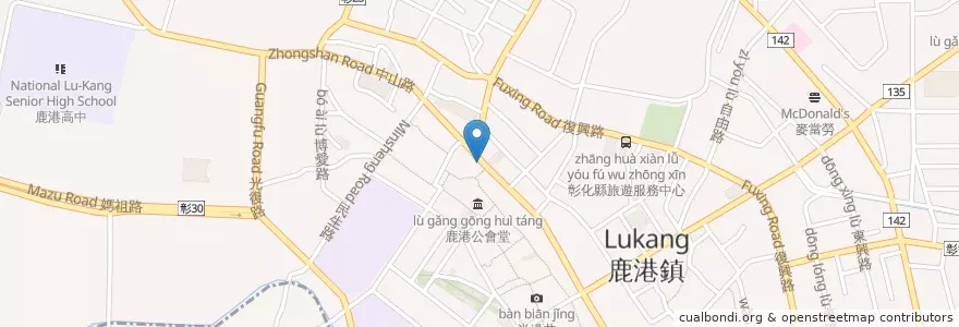 Mapa de ubicacion de 麵線研究所 en Taiwan, 臺灣省, Condado De Changhua, 鹿港鎮.