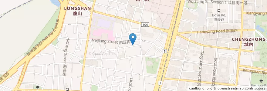 Mapa de ubicacion de 萬華無極慈善宮 en Тайвань, Новый Тайбэй, Тайбэй, 萬華區.