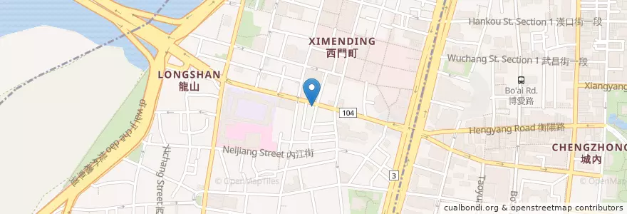 Mapa de ubicacion de 台灣甘蔗頭養生健康鍋 en تايوان, تايبيه الجديدة, تايبيه, 萬華區.