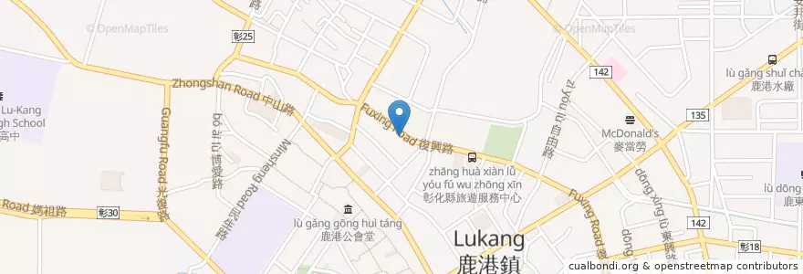 Mapa de ubicacion de 小蜜蜂吃到飽 en Taiwan, Taiwan Province, Changhua County, Lugang Township.