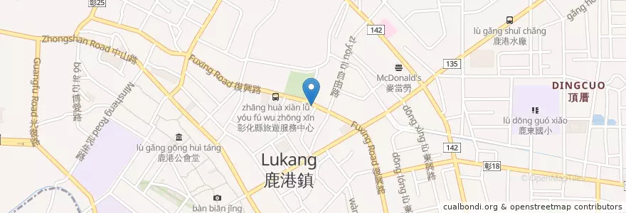 Mapa de ubicacion de 賣好呷爌肉飯 en Taiwan, 臺灣省, 彰化縣, 鹿港鎮.