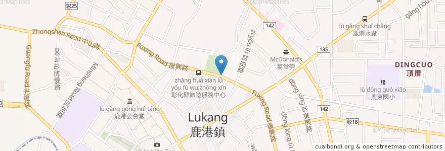 Mapa de ubicacion de Tea's原味 鹿港復興店 en تایوان, 臺灣省, شهرستان جانگوآ, 鹿港鎮.