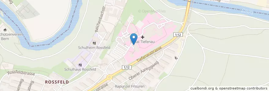 Mapa de ubicacion de Tiefi en Schweiz/Suisse/Svizzera/Svizra, Bern/Berne, Verwaltungsregion Bern-Mittelland, Verwaltungskreis Bern-Mittelland, Bern.
