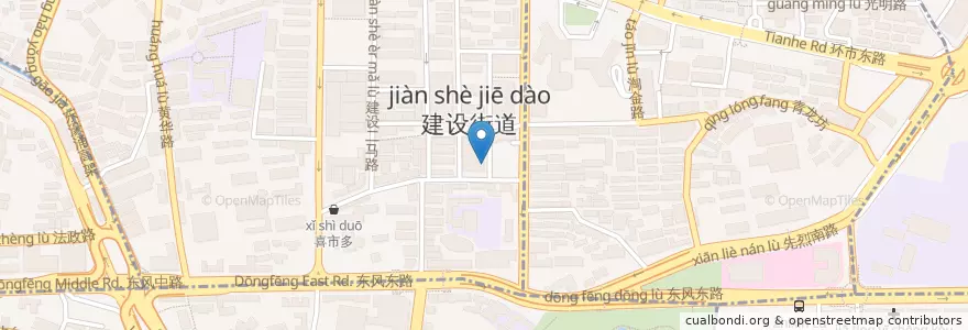 Mapa de ubicacion de 袍哥川菜馆 en China, Provincia De Cantón, Cantón, 越秀区, 华乐街道, 建设街道.