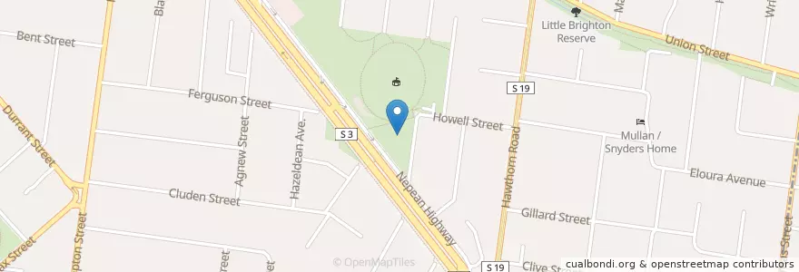 Mapa de ubicacion de Hurlingham Preschool en استرالیا, Victoria, City Of Bayside.