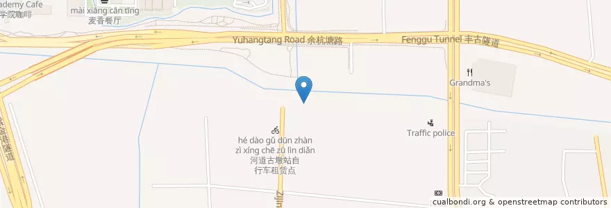 Mapa de ubicacion de 水上巴士 - 紫荊花路站 en China, Zhejiang, 杭州市, 西湖区.
