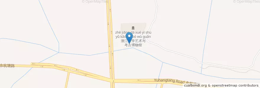 Mapa de ubicacion de 水上巴士 - 浙大站 en Çin, Zhejiang, Hangzhou, 西湖区, 三墩镇.
