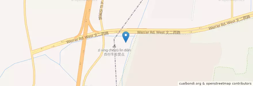 Mapa de ubicacion de 水上巴士-西溪五常港站 en Çin, Zhejiang, Hangzhou, 余杭区, 五常街道.
