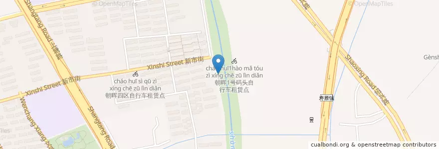 Mapa de ubicacion de 水上巴士 -朝暉站 en Çin, Zhejiang, Hangzhou, 下城区, 文晖街道.