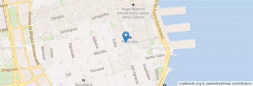Mapa de ubicacion de Spa sio en 쿠바, La Habana, La Habana Vieja.