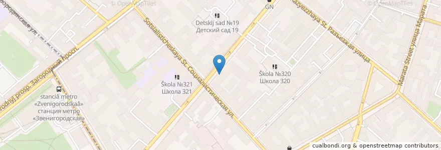 Mapa de ubicacion de ТБП en Russland, Föderationskreis Nordwest, Oblast Leningrad, Sankt Petersburg, Центральный Район, Владимирский Округ.
