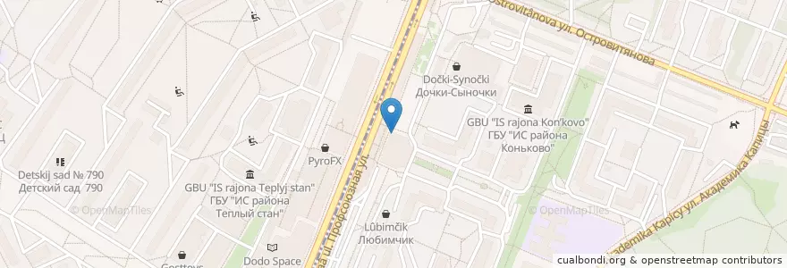 Mapa de ubicacion de Диалог en Rusia, Distrito Federal Central, Москва, Юго-Западный Административный Округ, Район Коньково.