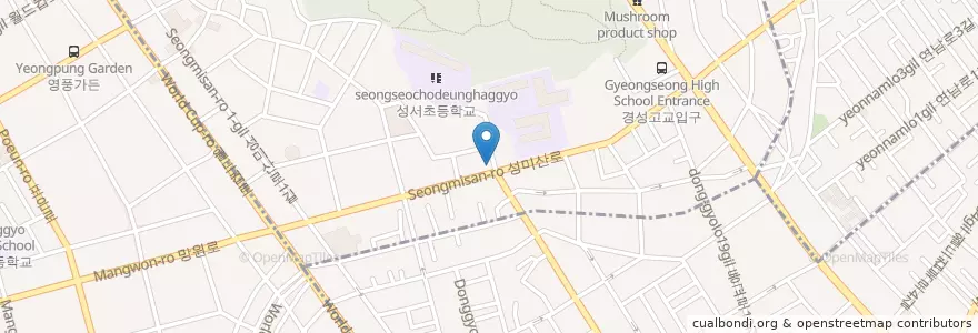 Mapa de ubicacion de 이삭토스트 en Corea Del Sud, Seul, 마포구, 성산1동, 성산1동.