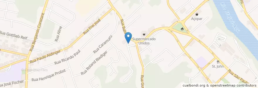 Mapa de ubicacion de Bambolê en 巴西, 南部, 圣卡塔琳娜, Região Geográfica Intermediária De Blumenau, Microrregião De Blumenau, 布盧梅瑙.