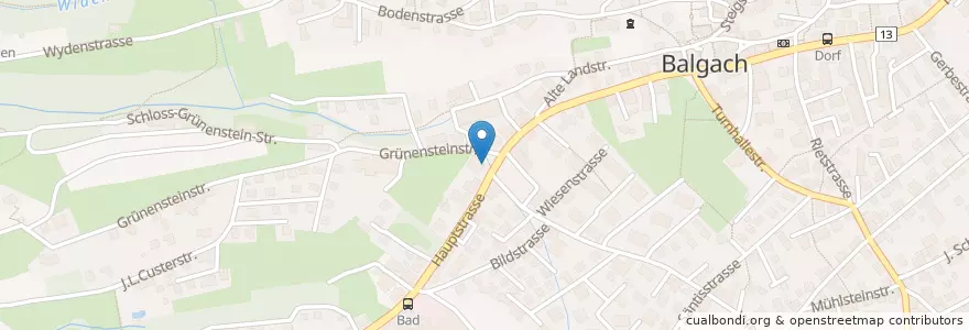 Mapa de ubicacion de Bad Garage en Schweiz/Suisse/Svizzera/Svizra, Sankt Gallen, Wahlkreis Rheintal, Balgach.