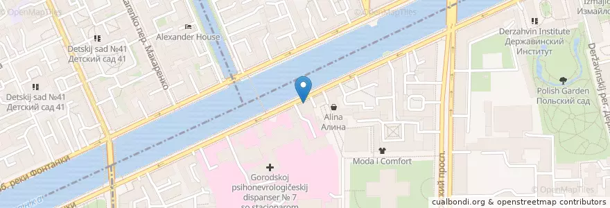 Mapa de ubicacion de Dental Studio en Russie, District Fédéral Du Nord-Ouest, Oblast De Léningrad, Saint-Pétersbourg, Адмиралтейский Район, Округ Измайловское.