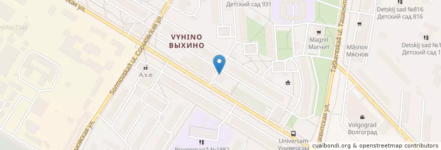 Mapa de ubicacion de Инвитро en Rusland, Centraal Federaal District, Moskou, Юго-Восточный Административный Округ, Район Выхино-Жулебино.