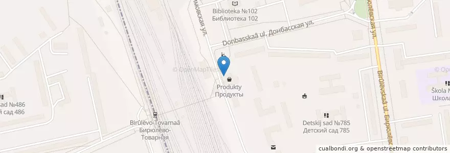 Mapa de ubicacion de Малыш en Russie, District Fédéral Central, Moscou, Южный Административный Округ, Район Бирюлёво Восточное.