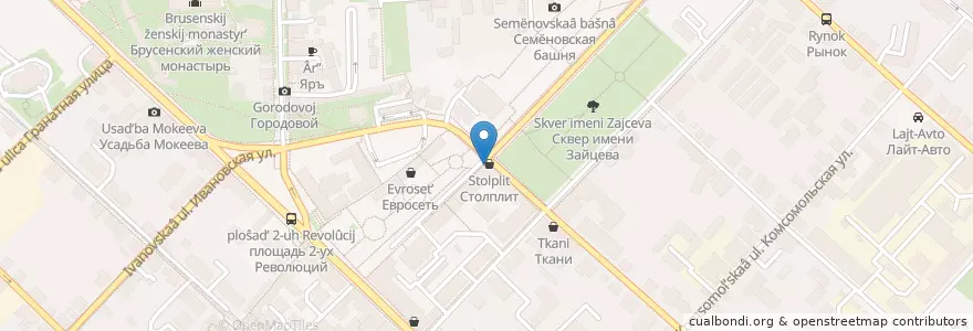 Mapa de ubicacion de Паруса en روسيا, Центральный Федеральный Округ, محافظة موسكو, Коломенский Городской Округ.