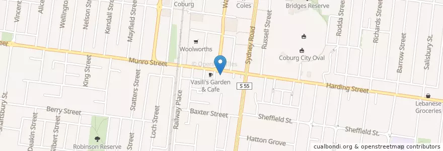 Mapa de ubicacion de Coburg Endoscopy Centre en Austrália, Victoria, City Of Moreland.