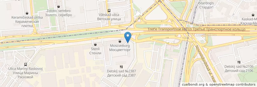 Mapa de ubicacion de Горздрав en Rusland, Centraal Federaal District, Moskou, Северный Административный Округ, Район Беговой.