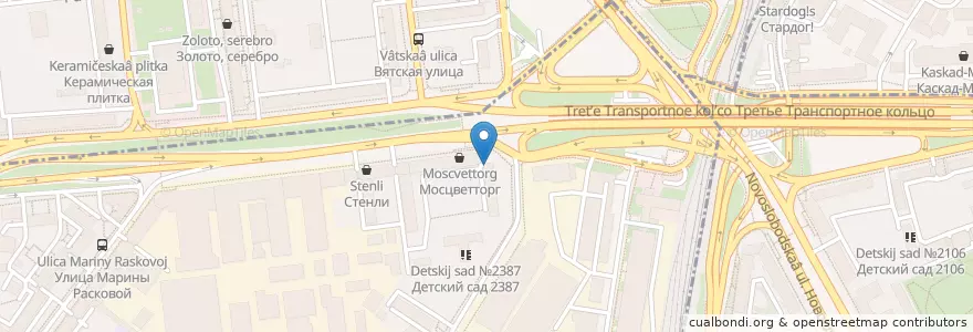 Mapa de ubicacion de Сушитоп en Russia, Distretto Federale Centrale, Москва, Северный Административный Округ, Район Беговой.