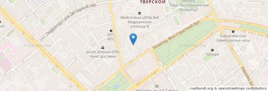 Mapa de ubicacion de Библиайтека en Russia, Distretto Federale Centrale, Москва, Центральный Административный Округ, Тверской Район.