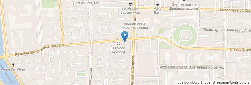 Mapa de ubicacion de Радуга en ロシア, 北西連邦管区, レニングラード州, サンクト ペテルブルク, Центральный Район, Литейный Округ.