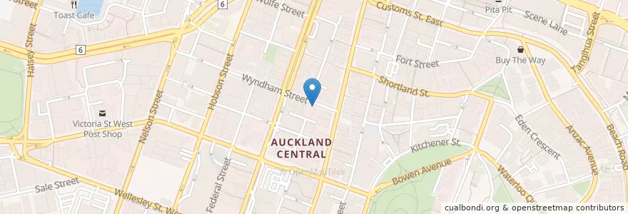 Mapa de ubicacion de Culprit en Nouvelle-Zélande, Auckland, Waitematā.