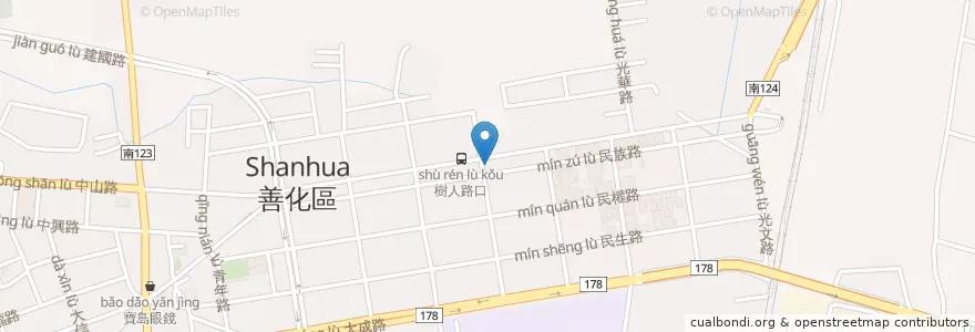 Mapa de ubicacion de 啄木鳥藥局 en 臺灣, 臺南市, 善化區.