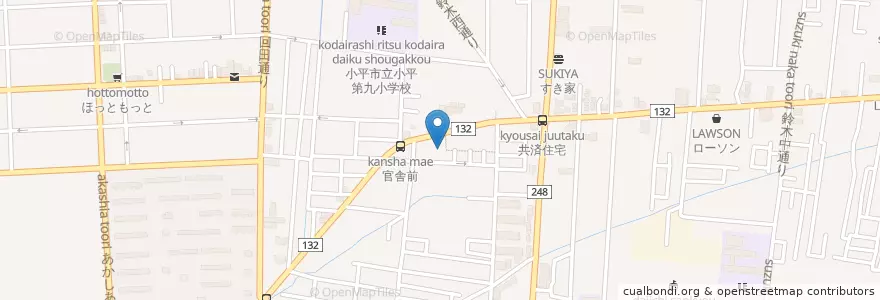 Mapa de ubicacion de 鈴木稲荷神社 en Japonya, 東京都, 小平市.