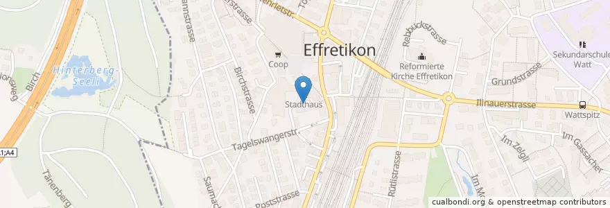 Mapa de ubicacion de Stadthaus en Suisse, Zurich, Bezirk Pfäffikon, Illnau-Effretikon.