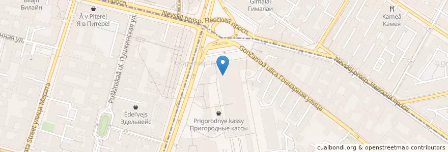 Mapa de ubicacion de Fixcoff en Russia, Northwestern Federal District, Leningrad Oblast, Saint Petersburg, Центральный Район, Округ Лиговка-Ямская.