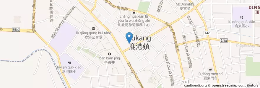 Mapa de ubicacion de 妙心蔬食&養身素料 en Tayvan, 臺灣省, Changhua, 鹿港鎮.