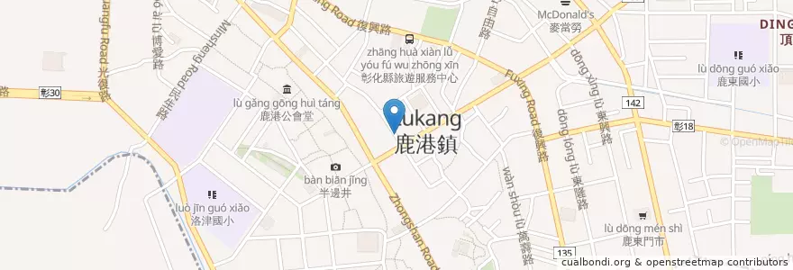 Mapa de ubicacion de 金凰宮 en Tayvan, 臺灣省, Changhua, 鹿港鎮.