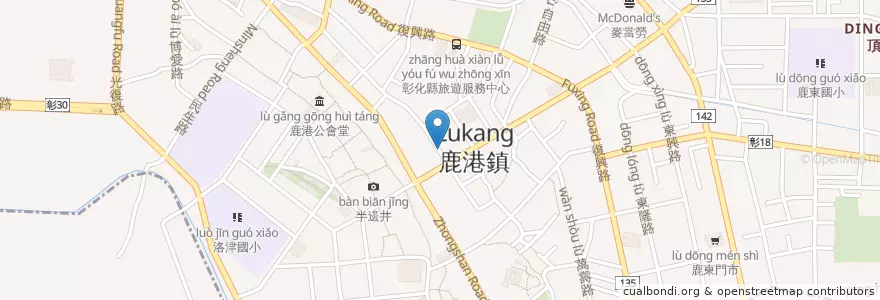 Mapa de ubicacion de 金鑲玉 en تايوان, مقاطعة تايوان, مقاطعة تشانغوا, 鹿港鎮.