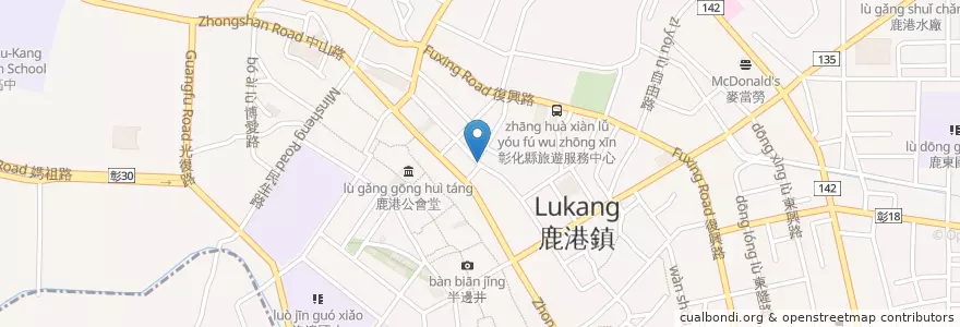 Mapa de ubicacion de 六根素食館 en Taïwan, Province De Taïwan, Comté De Changhua, 鹿港鎮.
