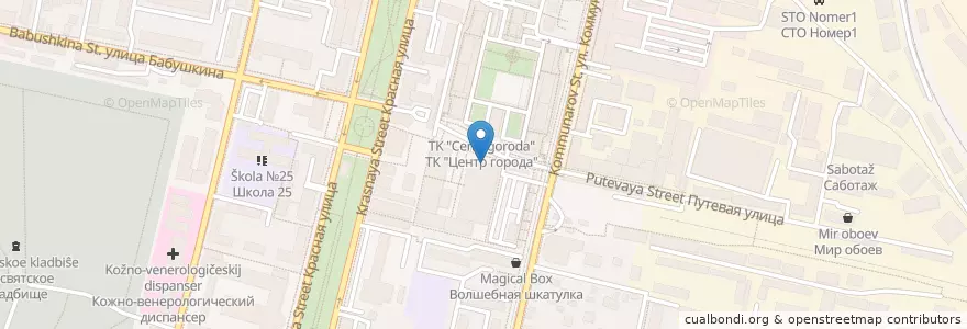 Mapa de ubicacion de Мясоroob, бургерная - Сибириан Бургерс en Russia, South Federal District, Krasnodar Krai, Krasnodar Municipality.