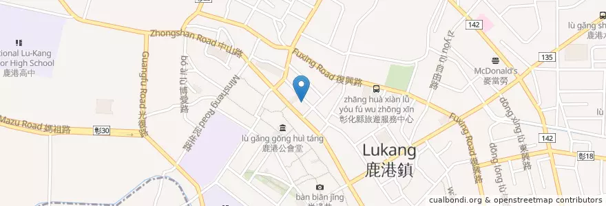 Mapa de ubicacion de 龍祥麵食堂 en 臺灣, 臺灣省, 彰化縣, 鹿港鎮.
