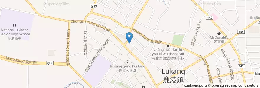 Mapa de ubicacion de 安可咖啡廳 en Taïwan, Province De Taïwan, Comté De Changhua, 鹿港鎮.