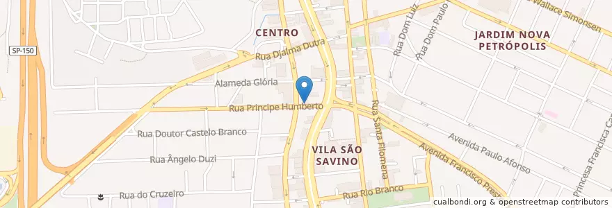 Mapa de ubicacion de Pizza São Bernardo en Brazilië, Regio Zuidoost, São Paulo, Região Geográfica Intermediária De São Paulo, Região Metropolitana De São Paulo, Região Imediata De São Paulo, São Bernardo Do Campo.