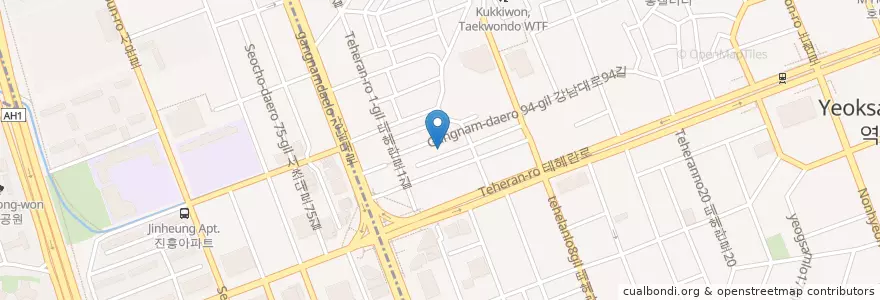 Mapa de ubicacion de 종로삼계탕 en 大韓民国, ソウル, 江南区, 瑞草区, 駅三洞, 駅三1洞.