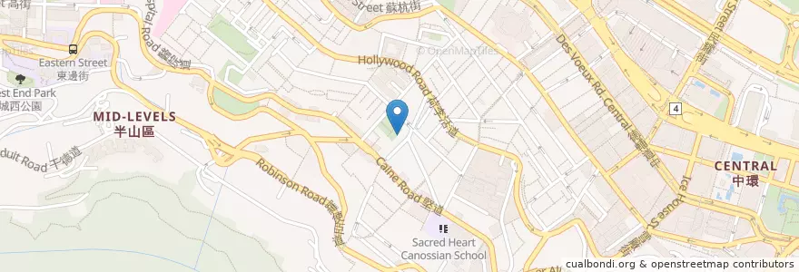 Mapa de ubicacion de Hazel & Hershey Cafe en China, Guangdong, Hong Kong, Pulau Hong Kong, Wilayah Baru, 中西區 Central And Western District.