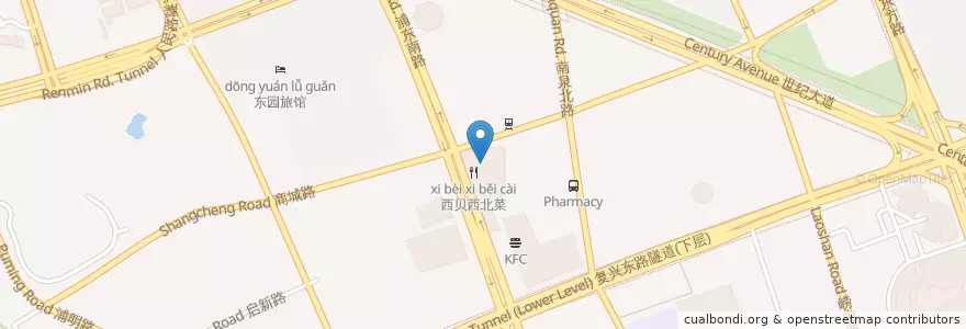 Mapa de ubicacion de Umami Hot Pot en 중국, 상하이, 푸둥 신구.
