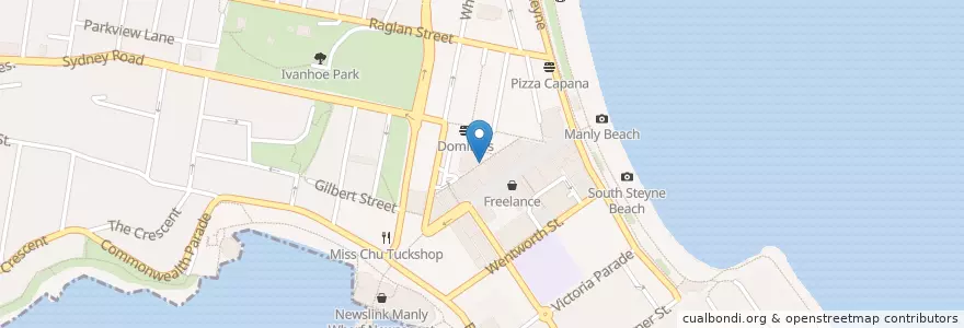 Mapa de ubicacion de Market Lane Cafe en オーストラリア, ニューサウスウェールズ, Sydney, Northern Beaches Council.